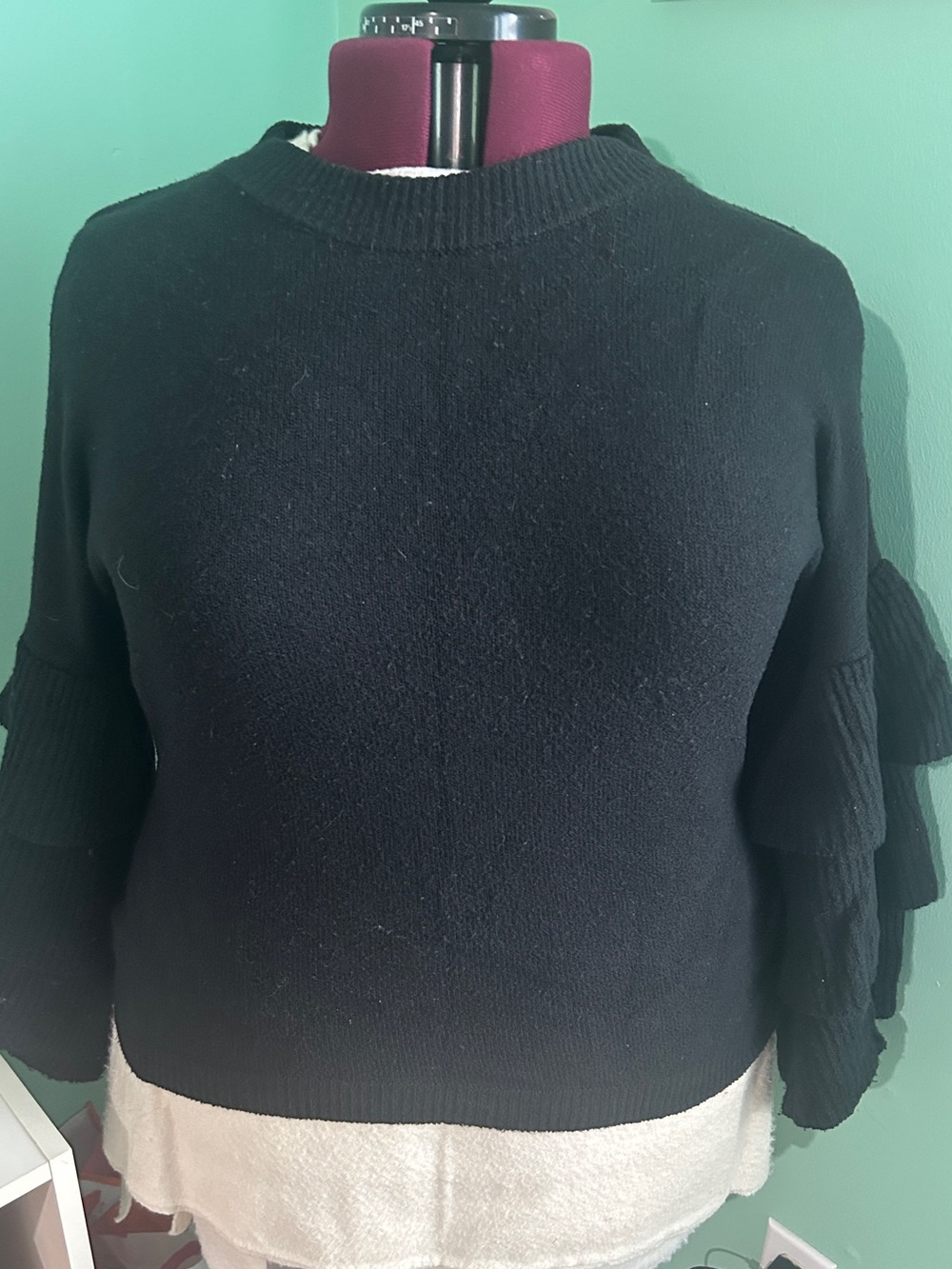 Who What Wear Sweater Ruffled Sleeves